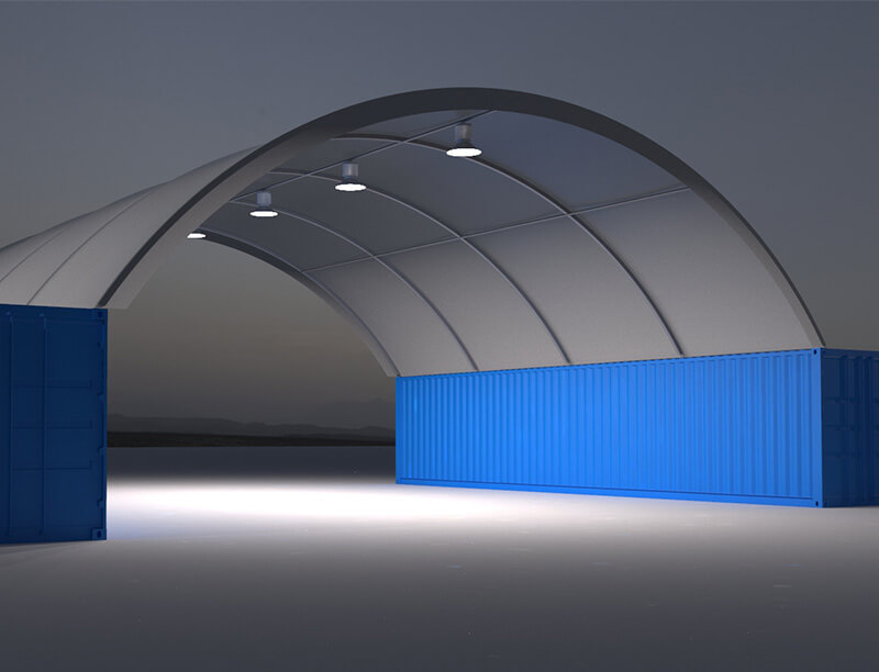 Container Shelter with Lights