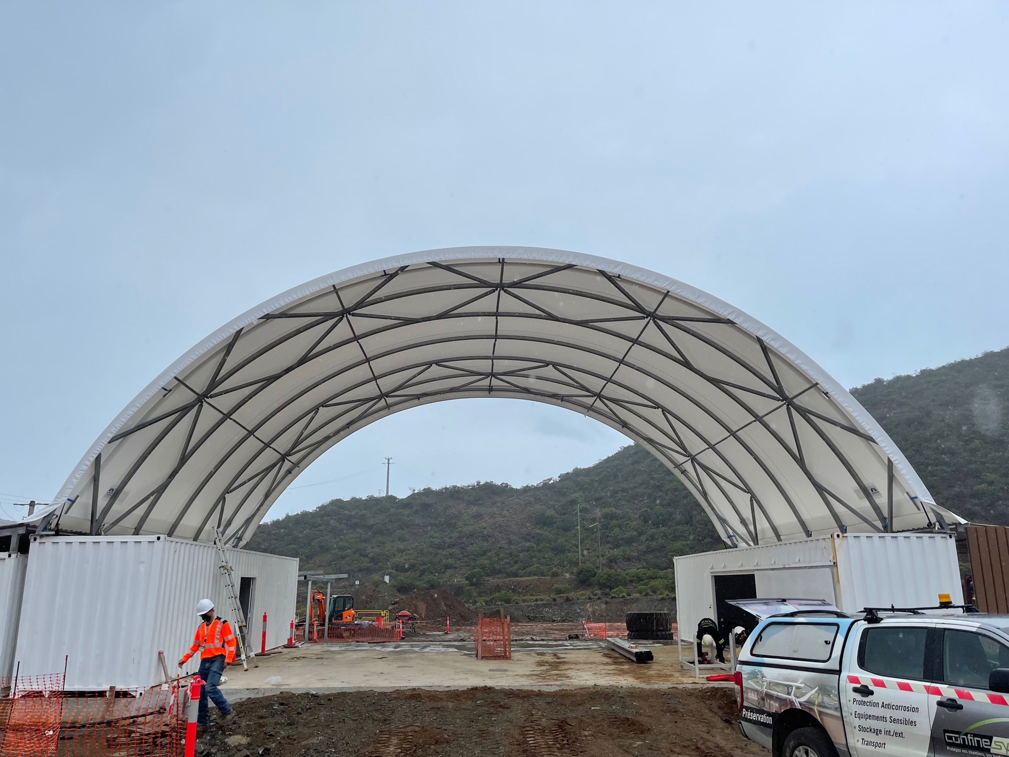 Allshelter fabric dome engineered to the correct terrain category