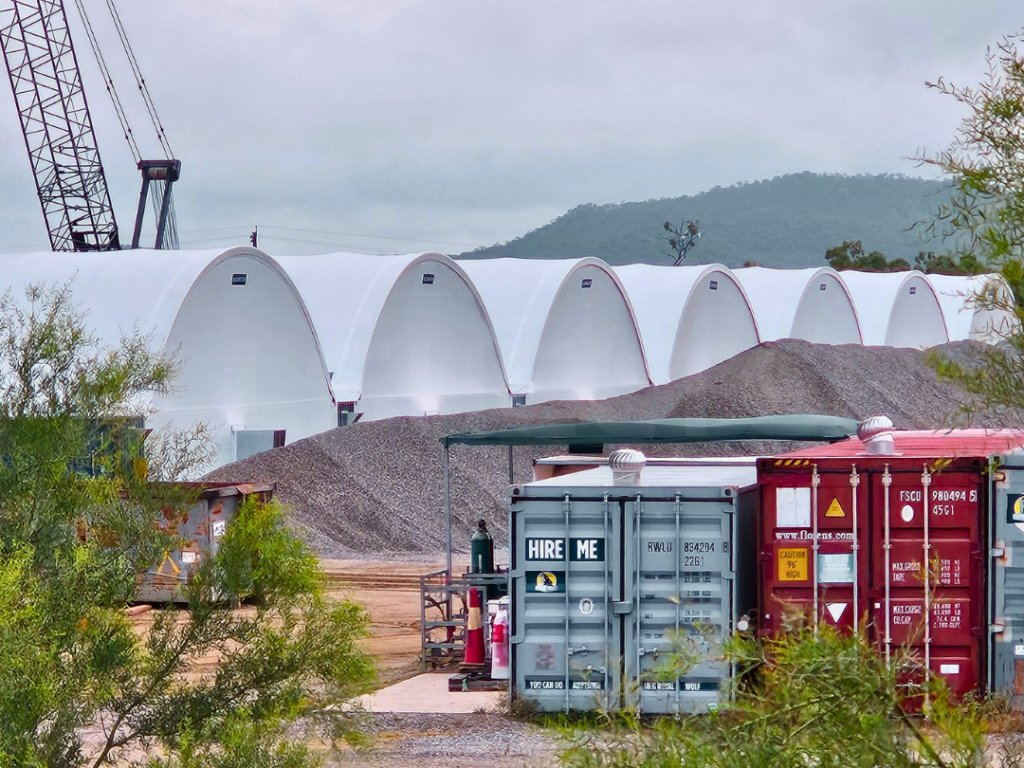 Shipping Container Mounted Dome Shelters In Kidston Hydro Project